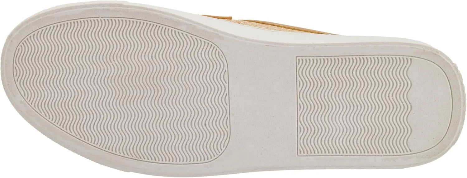 Corkys Footwear Women's Chain Reaction Slip on Fashion Sneaker - Featuring a Chain Detail on The Upper, A Moc Toe, and A Comfortable Insole for All Day Wear - Raffia, Size 11