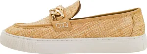Corkys Footwear Women's Chain Reaction Slip on Fashion Sneaker - Featuring a Chain Detail on The Upper, A Moc Toe, and A Comfortable Insole for All Day Wear - Raffia, Size 11