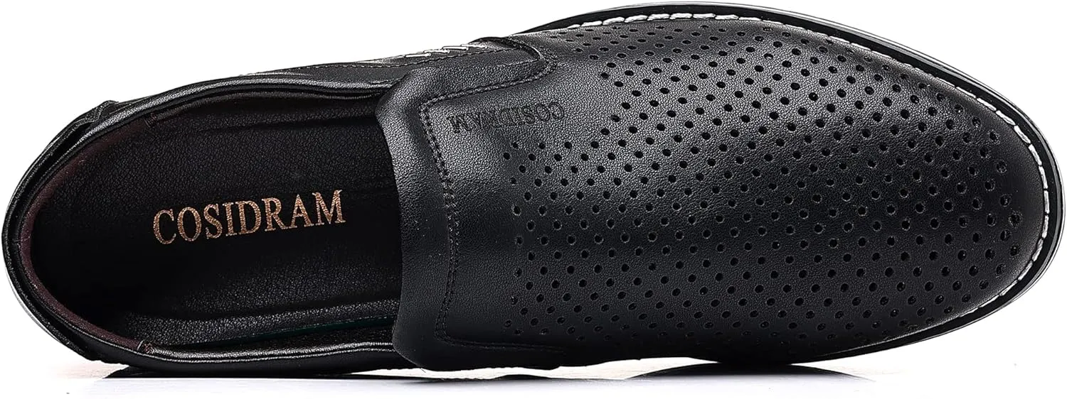 COSIDRAM Mens Casual Shoes Slip on Loafers Lightweight Hollow Out Breathable Male Shoes