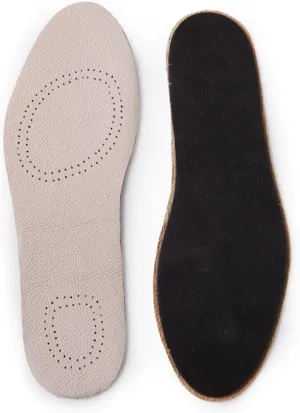 Cowhide Leather Insoles Breathable Latex Sports Shoe Pads Size 37/38 Double-Sided Air Holes Full Padding
