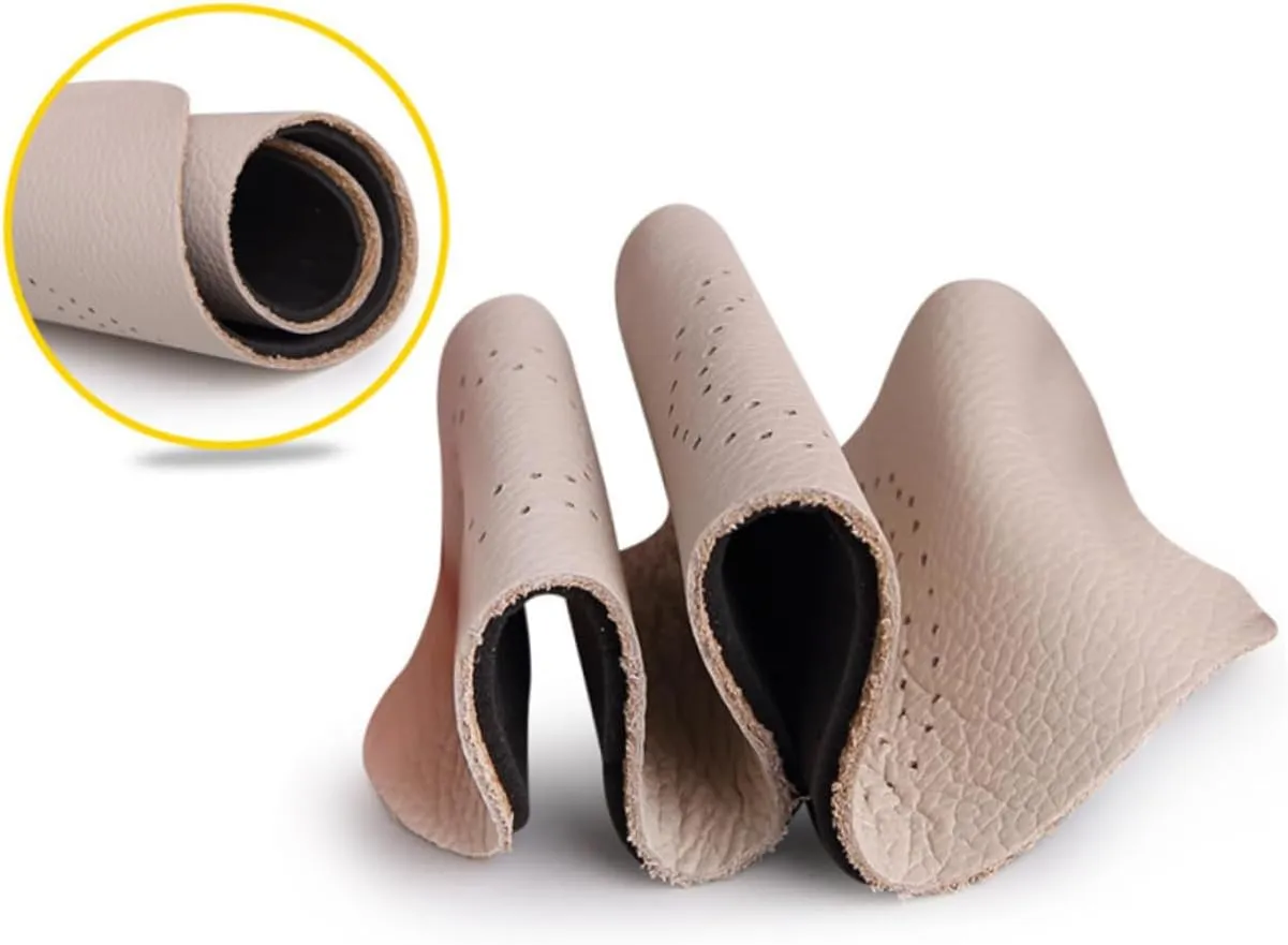 Cowhide Leather Insoles Breathable Latex Sports Shoe Pads Size 37/38 Double-Sided Air Holes Full Padding