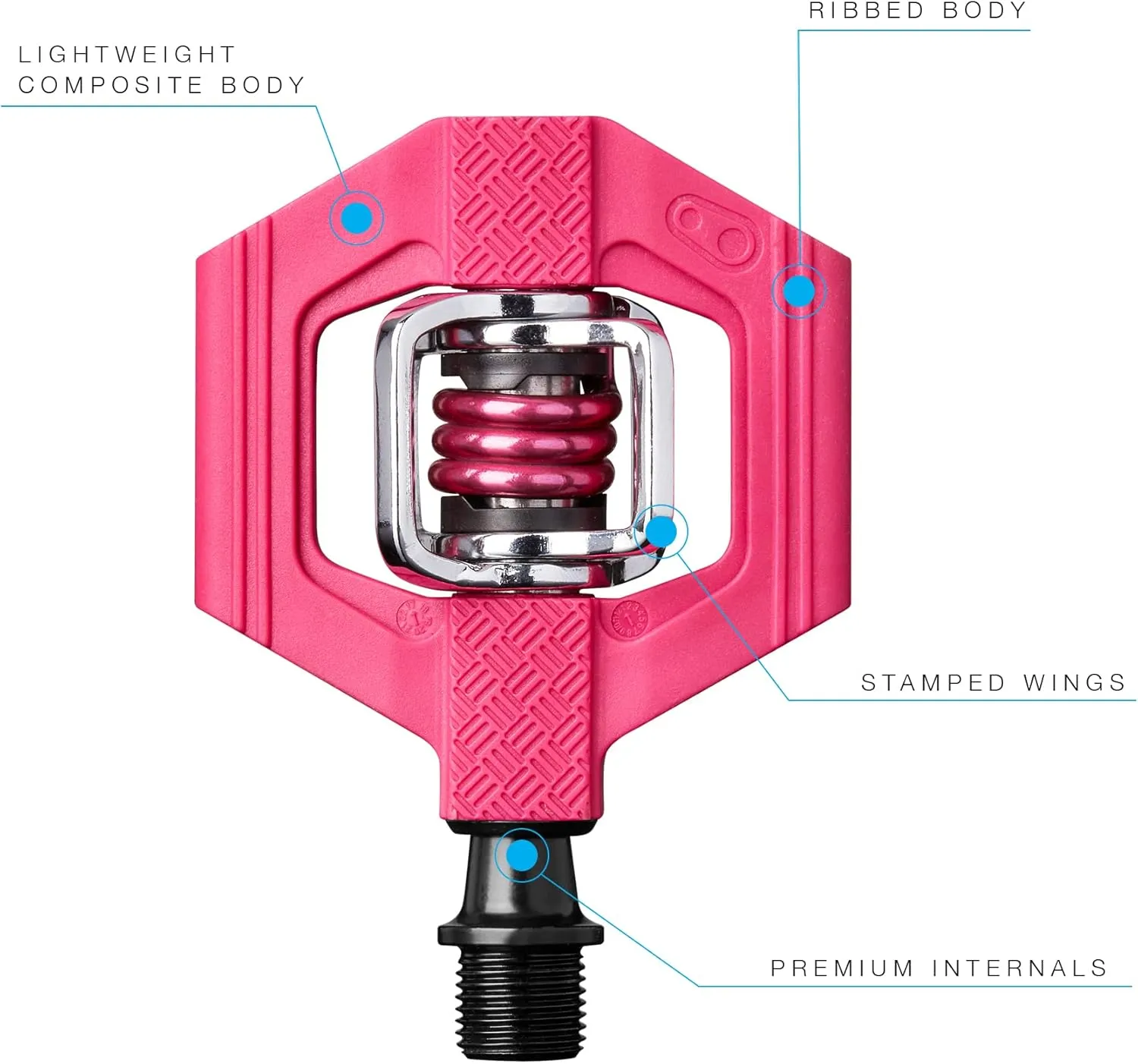 Crankbrothers Candy Clip-In MTB Bike Pedal - Gravel/XC/Trail Lightweight Bicycle Pedal, 4 Sided Entry, Customizable Float, Premium Bearings