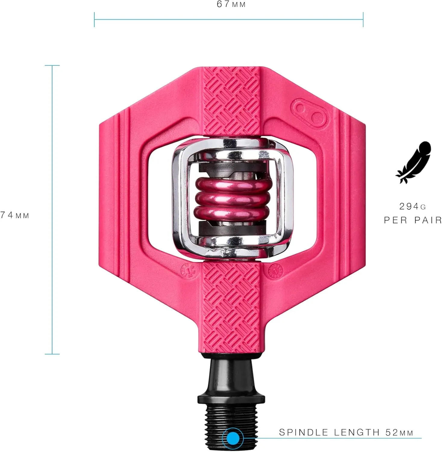 Crankbrothers Candy Clip-In MTB Bike Pedal - Gravel/XC/Trail Lightweight Bicycle Pedal, 4 Sided Entry, Customizable Float, Premium Bearings