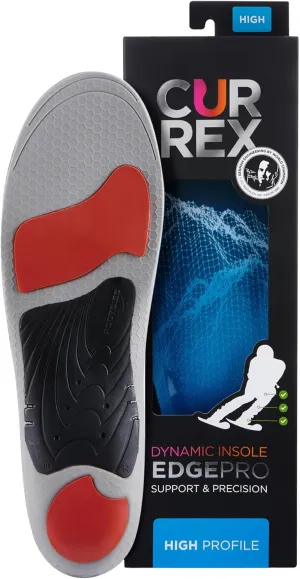 CURREX EdgePro Thermo Regulating Ski Boot Insoles for Snowboarding, Skiing, & Winter Sports – Ski Boot Inserts with Shock Absorbing Cushioning – for Men & Women – High Arch, Large