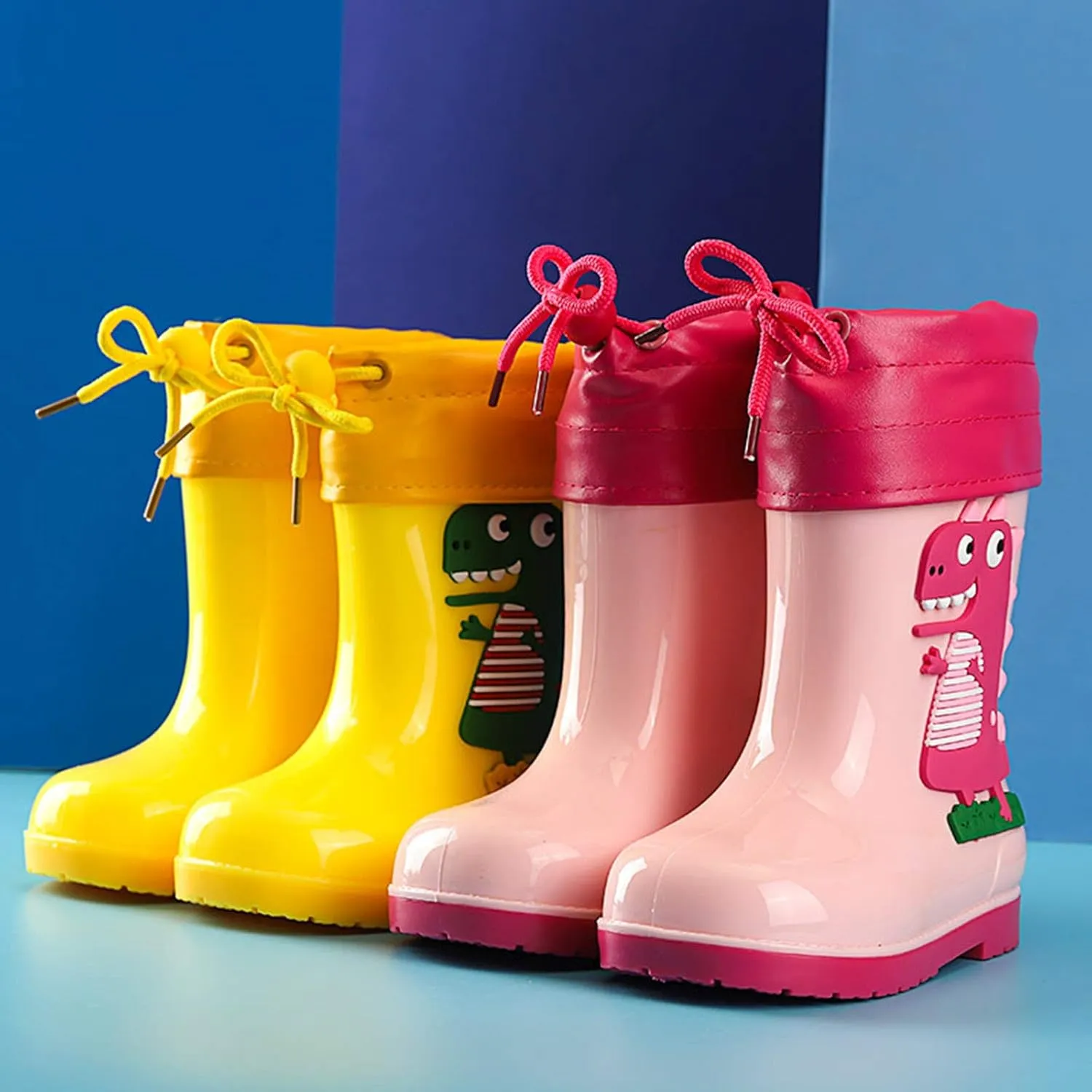 CYian Toddler Rain Boots Fur Lined with Lightweight and Anti-Skid Outdoor Little kid Shoes