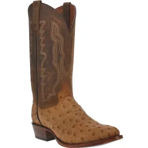 DAN POST GEHRIG FULL QUILL OSTRICH BOOT - SADDLE