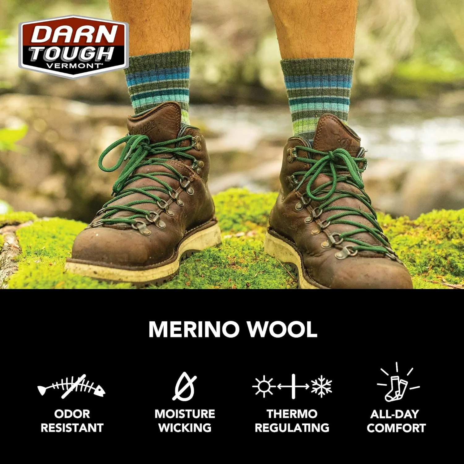 Darn Tough Captain Stripe Micro Crew Lightweight Sock with Cushion - Men's