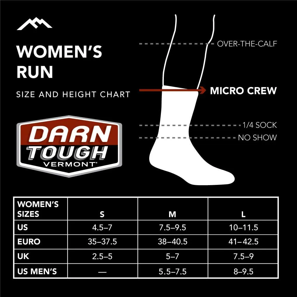 Darn Tough Vermont Women's Prism Micro Crew Lightweight Running Sock (Style 1115)