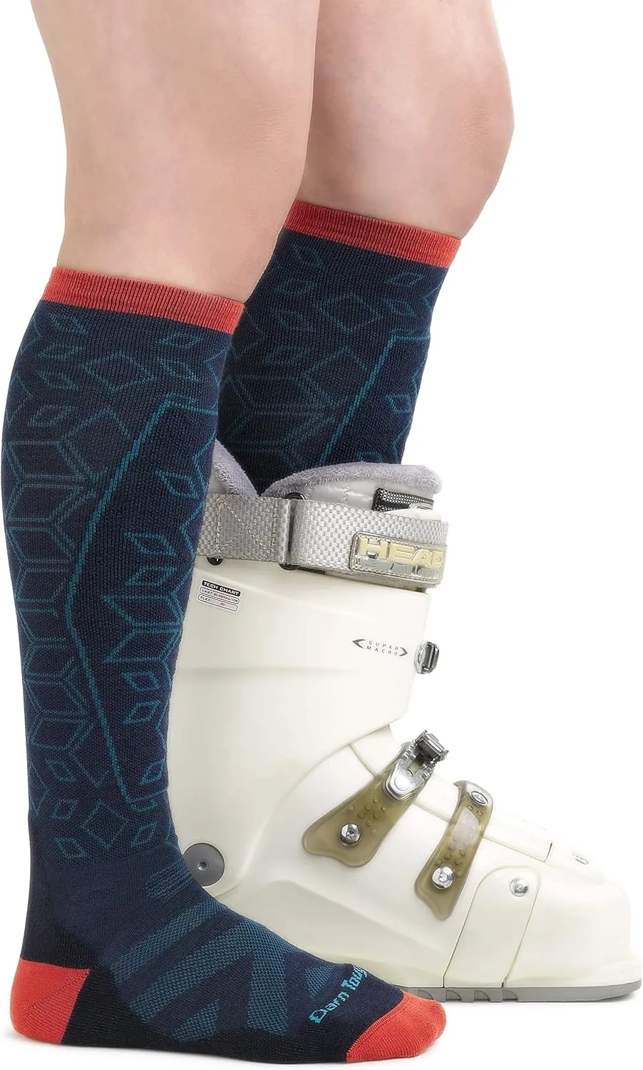 Darn Tough Women's Traverse OTC Lightweight with Padded Shin Ski and Snowboard Sock (Style 8022) -