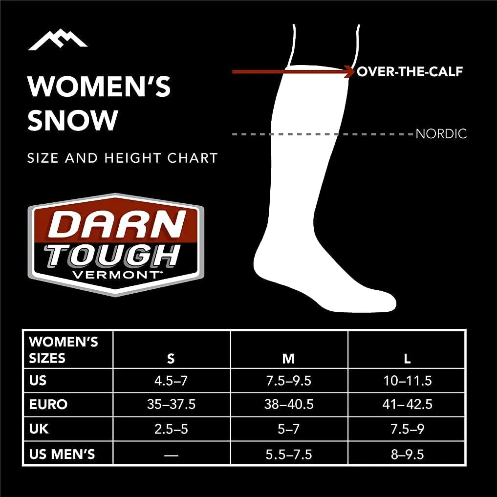 Darn Tough Women's Traverse OTC Lightweight with Padded Shin Ski and Snowboard Sock (Style 8022) -