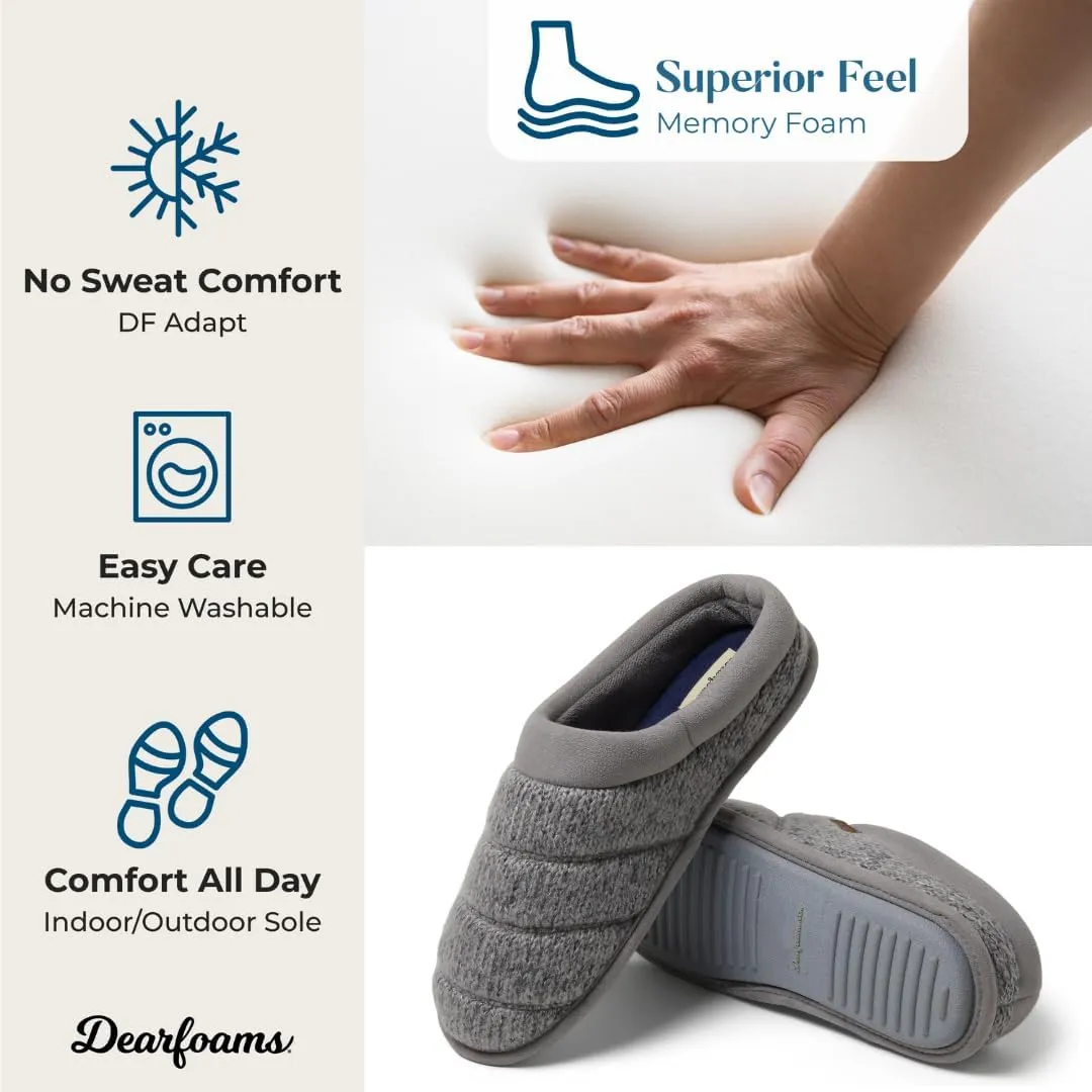 Dearfoams Men's Breathable Memory Foam Asher Clog House Shoe Slipper