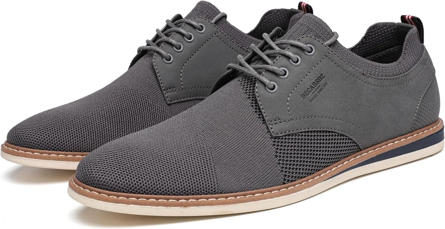 DECARSDZ Mens Point Toe Dress Shoes Fabric Breeze Breathable Mesh Shoe