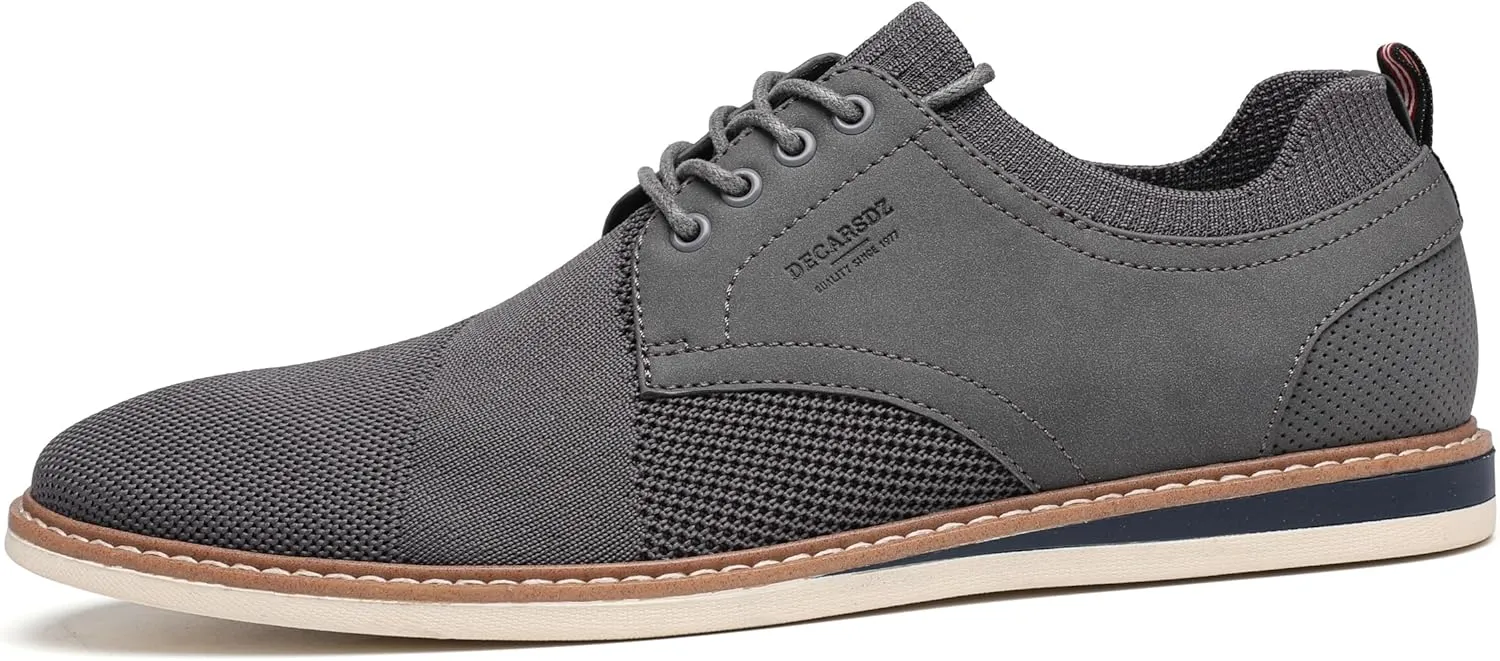 DECARSDZ Mens Point Toe Dress Shoes Fabric Breeze Breathable Mesh Shoe