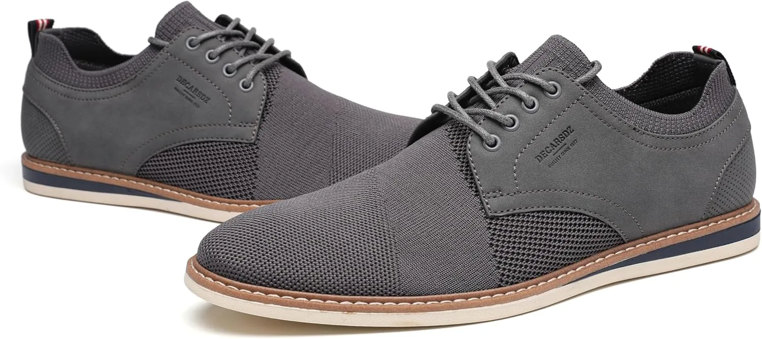 DECARSDZ Mens Point Toe Dress Shoes Fabric Breeze Breathable Mesh Shoe