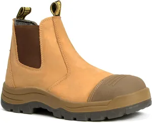 DIIG Work Boots for Men, Steel/Soft Toe Waterproof Working Boots, Slip Resistant Anti-Static Slip-on Safety Working Shoes