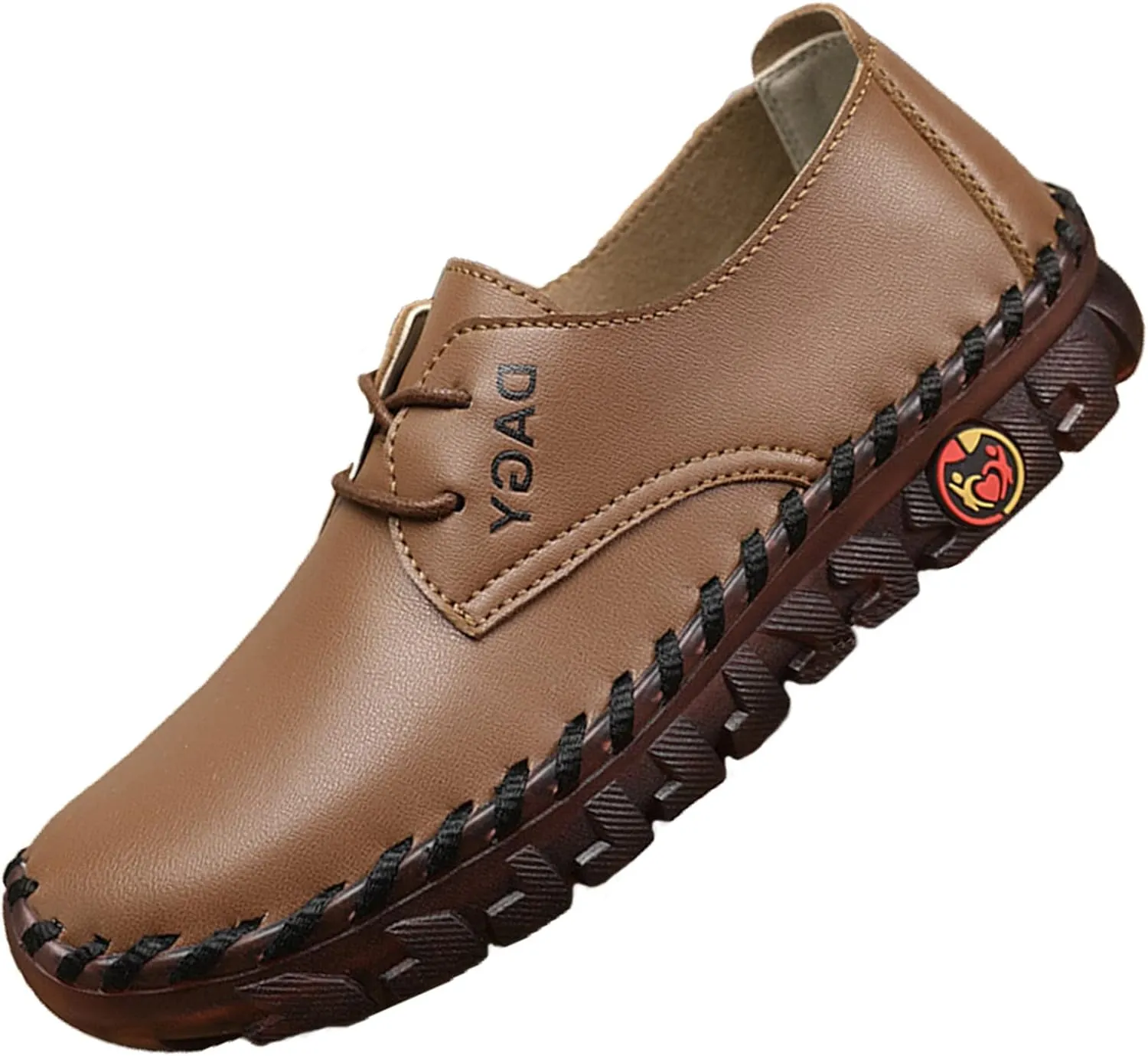 Dimleen Ultra Soft Orthopedic Shoes for Women Slip On Leather Flat Loafers 4D Pain Relief Handmade Soft Bottom Non-Slip Mom Walking Shoes (Brown,9,Women,9)
