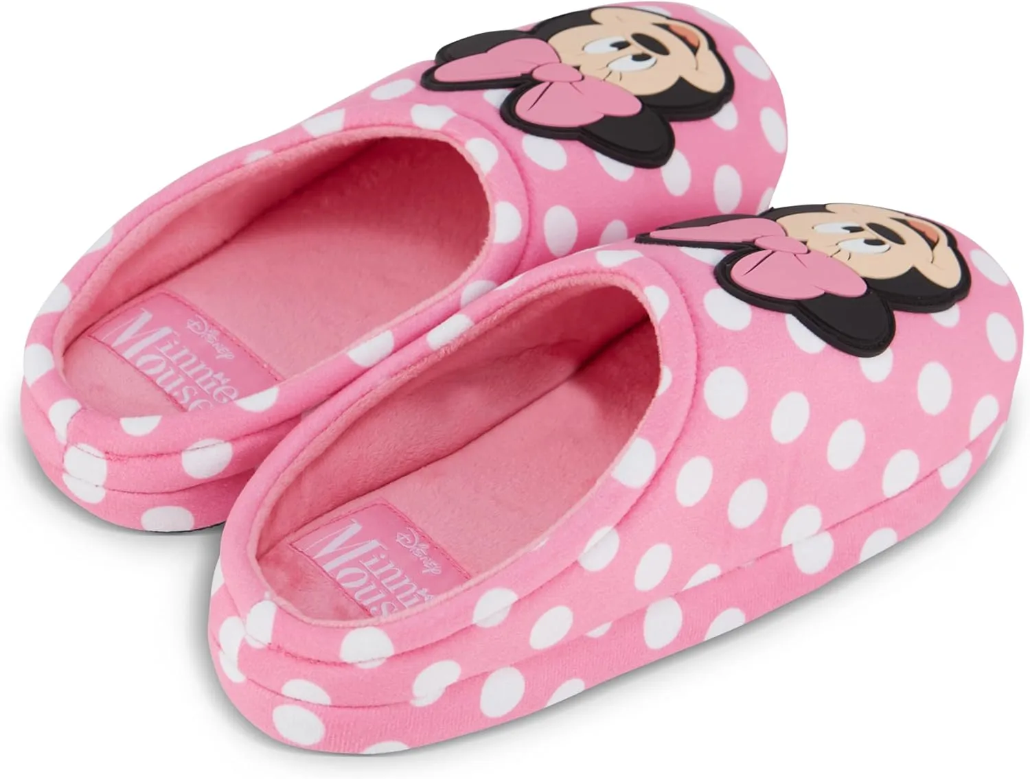 Disney Ladies Minnie Mouse Clog Slippers - Ladies Classic Minnie Mouse Slip On Clog Slippers Soft House Slippers