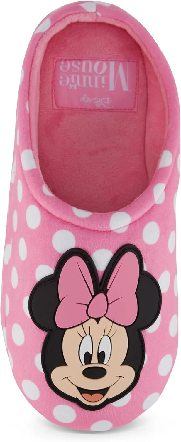 Disney Ladies Minnie Mouse Clog Slippers - Ladies Classic Minnie Mouse Slip On Clog Slippers Soft House Slippers