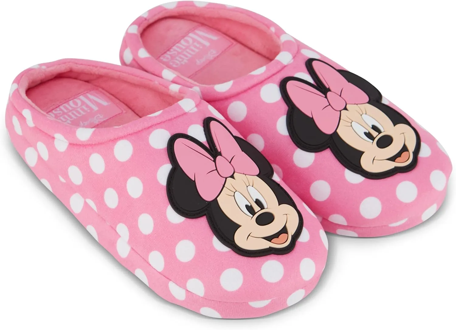Disney Ladies Minnie Mouse Clog Slippers - Ladies Classic Minnie Mouse Slip On Clog Slippers Soft House Slippers