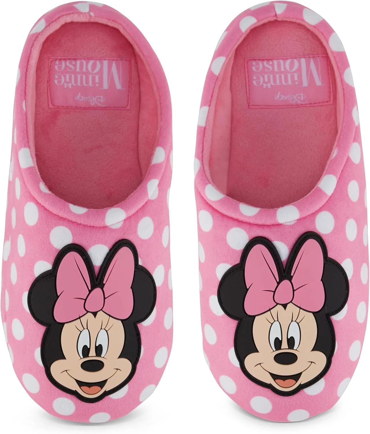 Disney Ladies Minnie Mouse Clog Slippers - Ladies Classic Minnie Mouse Slip On Clog Slippers Soft House Slippers
