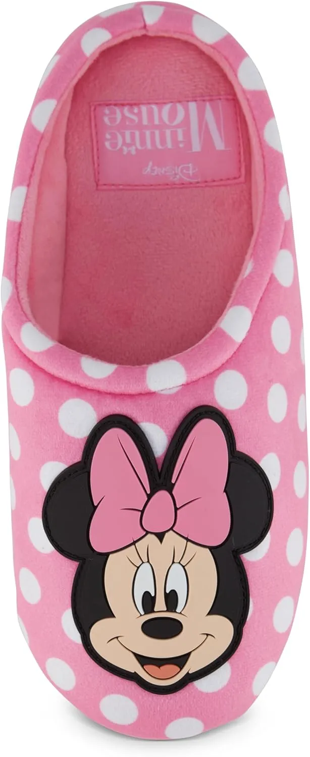 Disney Ladies Minnie Mouse Clog Slippers - Ladies Classic Minnie Mouse Slip On Clog Slippers Soft House Slippers