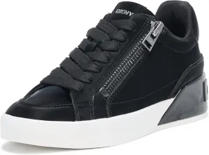 DKNY Women's Mei Everyday Lace Up Sneaker with Side Zipper