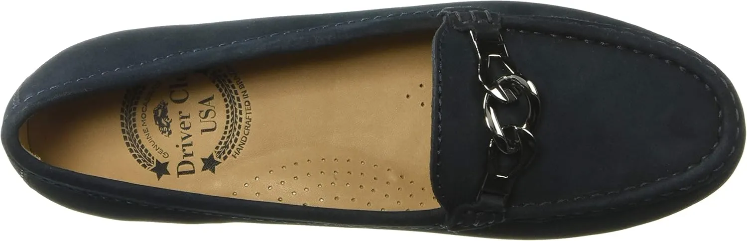 Driver Club USA Women's Leather Made in Brazil Chain Buckle Loafer