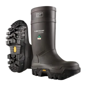 DUNLOP Protective Footwear, Explorer Full Safety with Vibram Sole, 100% Waterproof Purofort Material, Lightweight and Durable Protective Footwear, Slip-Resistant, E902033.10, Size 10 US, Black
