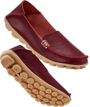 DUOYANGJIASHA Women's Comfortable Loafers Casual Round Toe Moccasins Wild Driving Flats Soft Walking Shoes Women Slip On