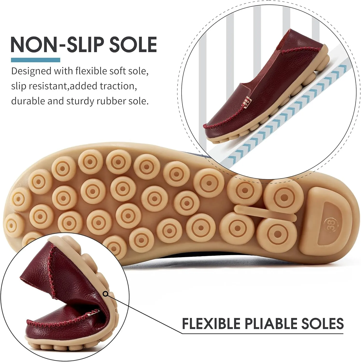 DUOYANGJIASHA Women's Comfortable Loafers Casual Round Toe Moccasins Wild Driving Flats Soft Walking Shoes Women Slip On