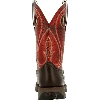 Durango Rebel Women's Crimson Red and Brown Square Toe Cowgirl Boots DRD0408