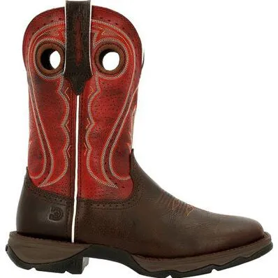 Durango Rebel Women's Crimson Red and Brown Square Toe Cowgirl Boots DRD0408
