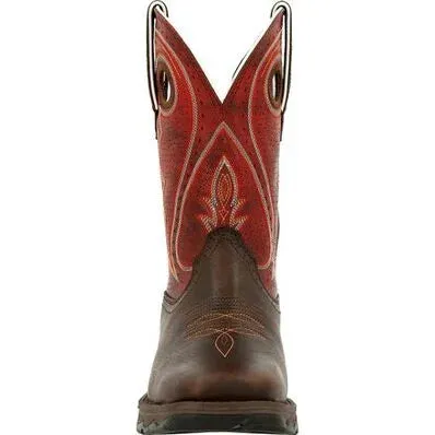 Durango Rebel Women's Crimson Red and Brown Square Toe Cowgirl Boots DRD0408