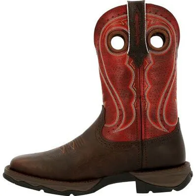 Durango Rebel Women's Crimson Red and Brown Square Toe Cowgirl Boots DRD0408