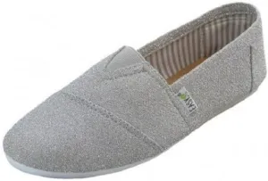 EasySteps Women's Canvas Slip-On Shoes with Padded Insole (10, 308l Silver)