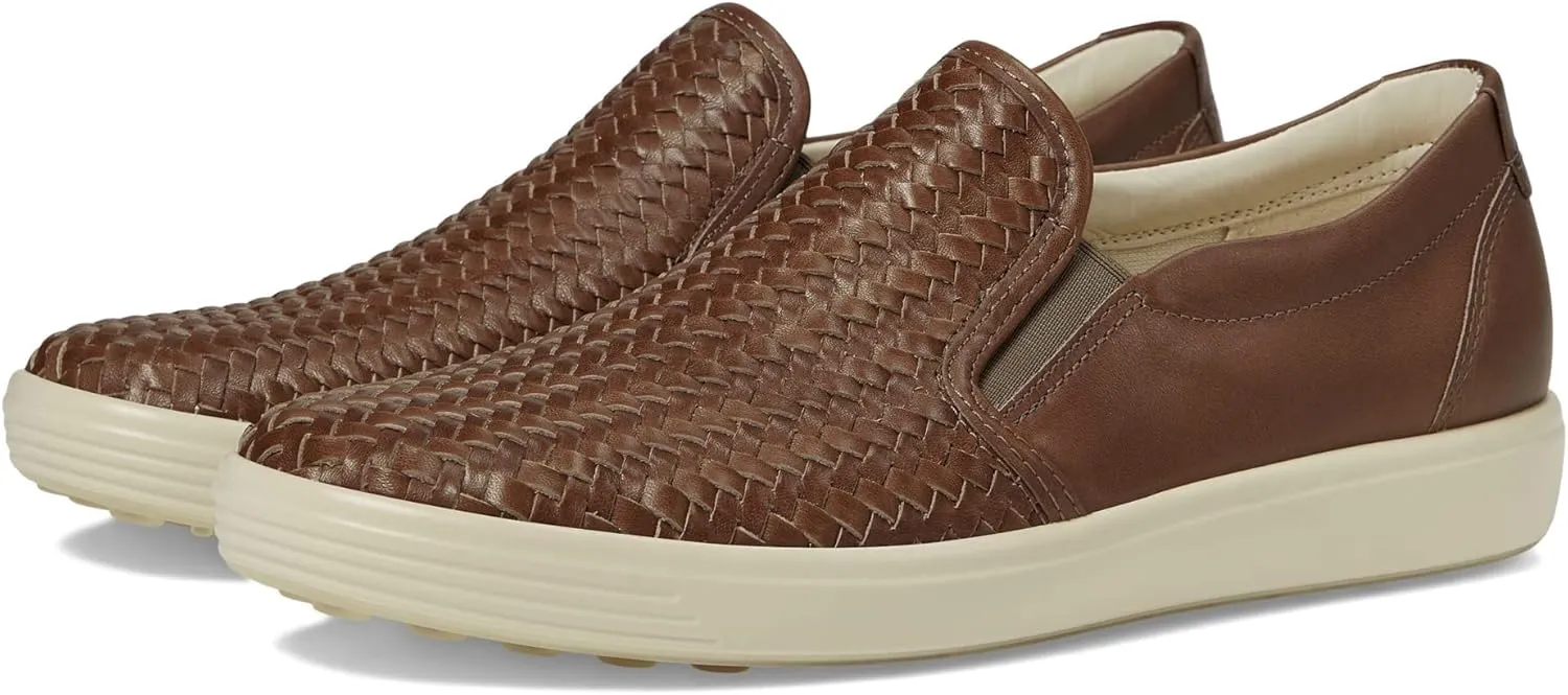 ECCO Women's Soft 7 Woven Slip on 2.0 Sneaker, Taupe, 6-6.5