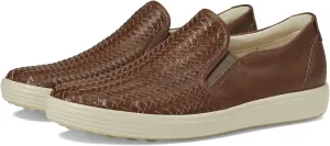 ECCO Women's Soft 7 Woven Slip on 2.0 Sneaker, Taupe, 6-6.5