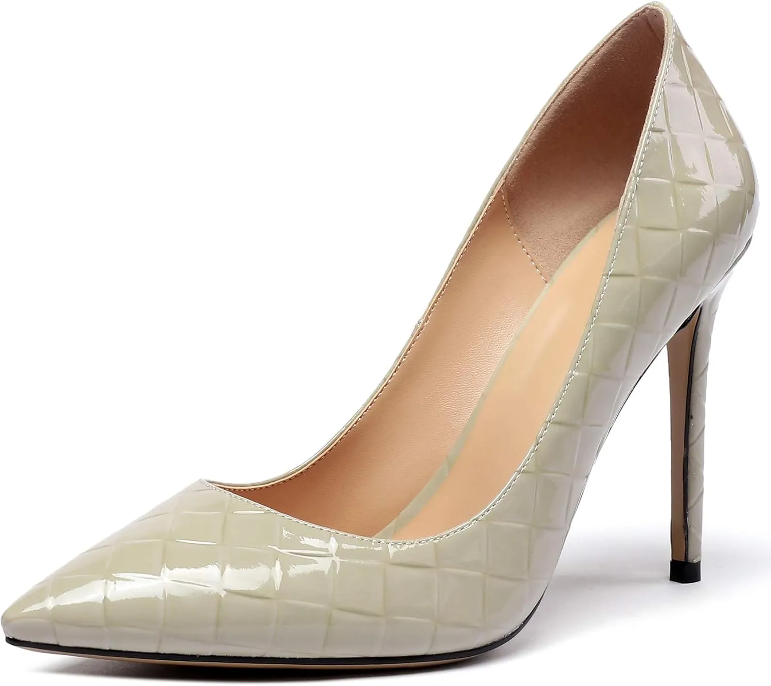 Eldof Women's Classic Dress Pumps Shoes, Sexy Pointed Toe 4" Stiletto High Heels, Office Formal Slip On Size 5-13