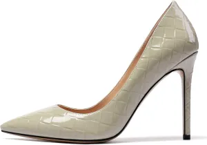 Eldof Women's Classic Dress Pumps Shoes, Sexy Pointed Toe 4" Stiletto High Heels, Office Formal Slip On Size 5-13