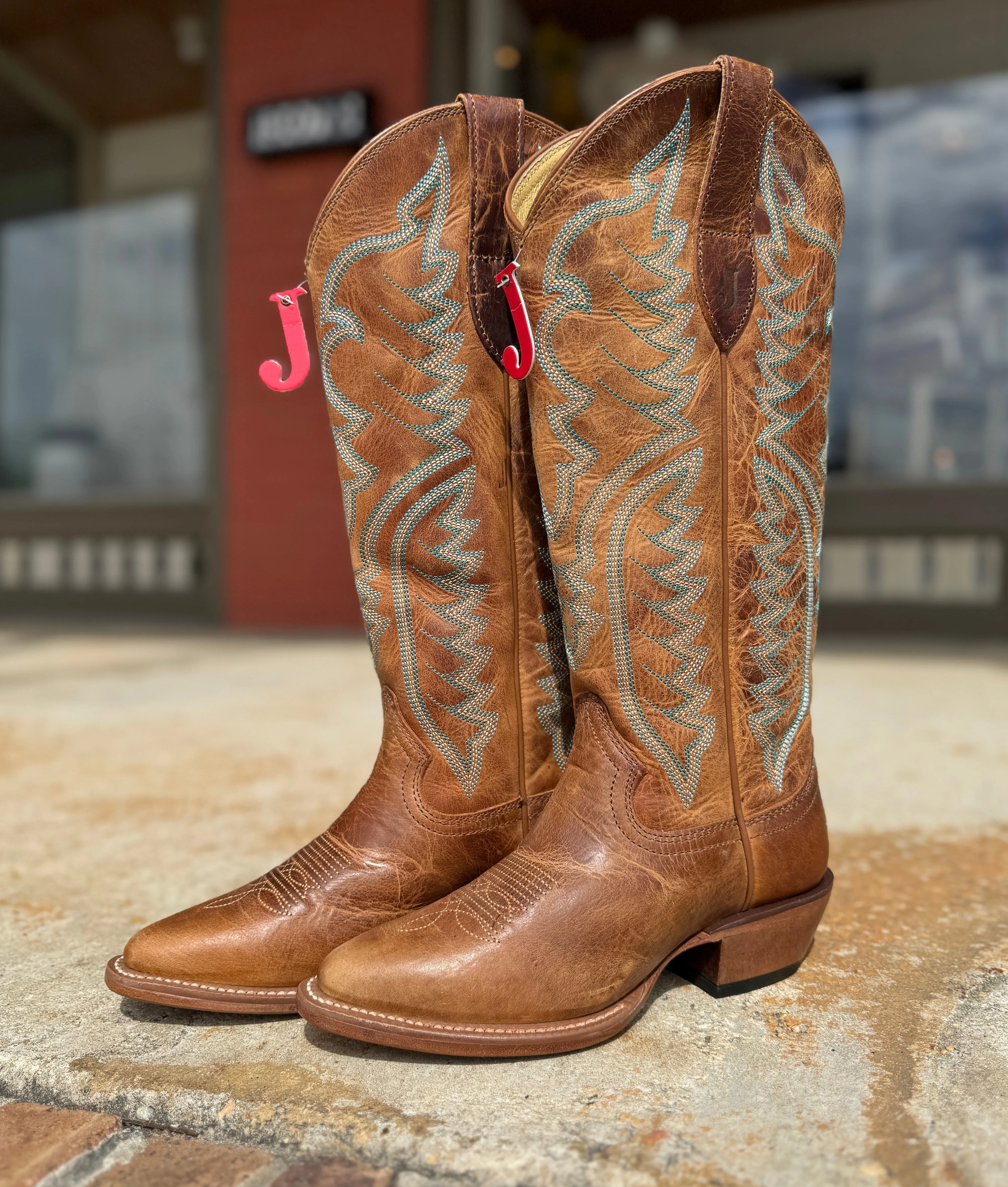 Evelyn Turquoise Stitch 15” Boot