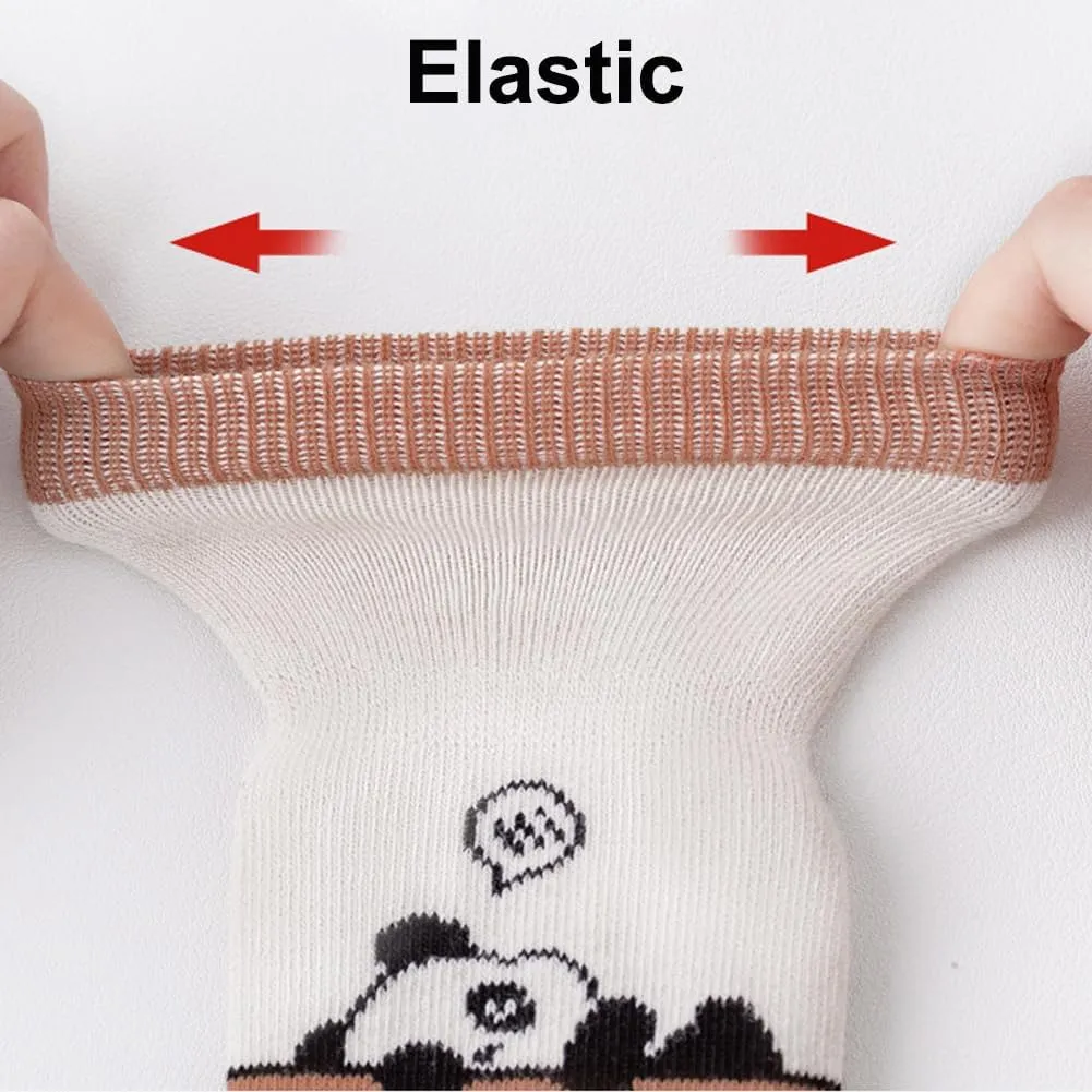 Exegawe Toddler Non Slip Socks, Cute Baby Socks with Grips Crew Socks 5 Pairs