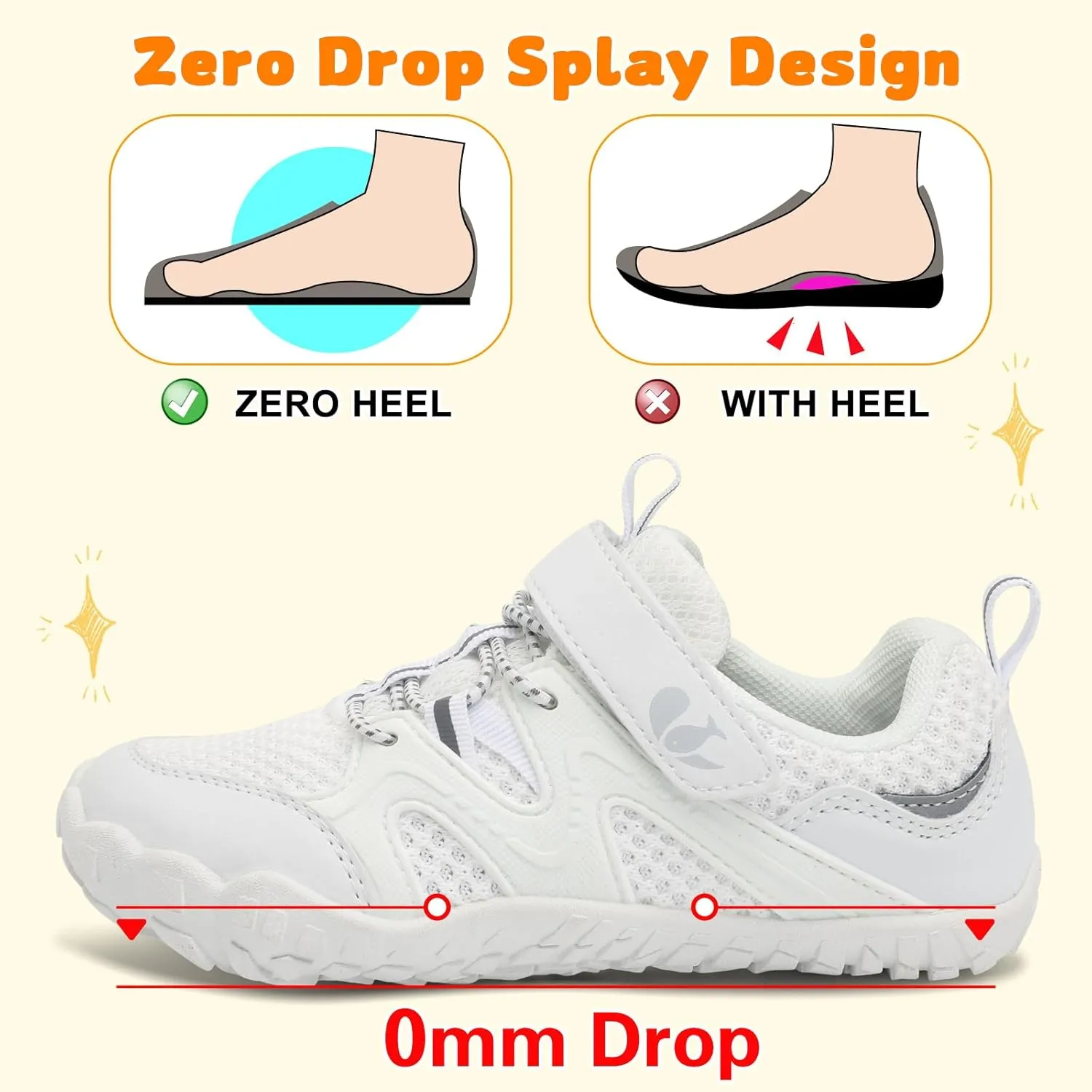 FEETCITY Kids Barefoot Shoes Boys Girls Sneakers Toddler Walking Shoes Kids Hiking Shoe Lightweight Outdoor Tennis Shoe