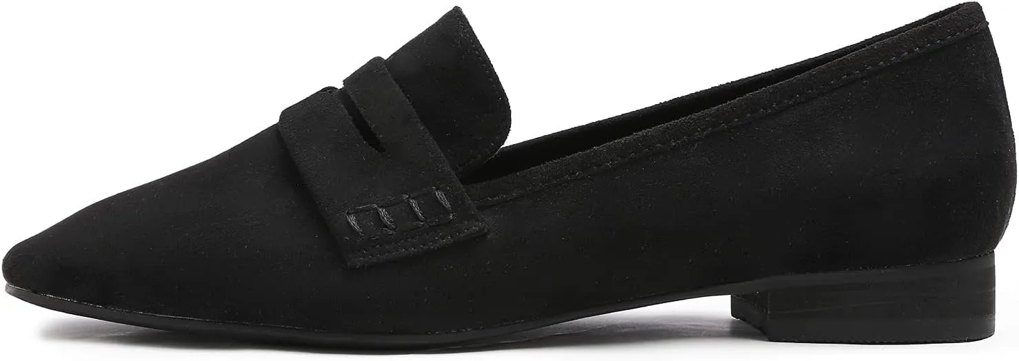 FEVERSOLE Women's Fashion Dress Comfort Low Heel Office Penny Loafer Flats