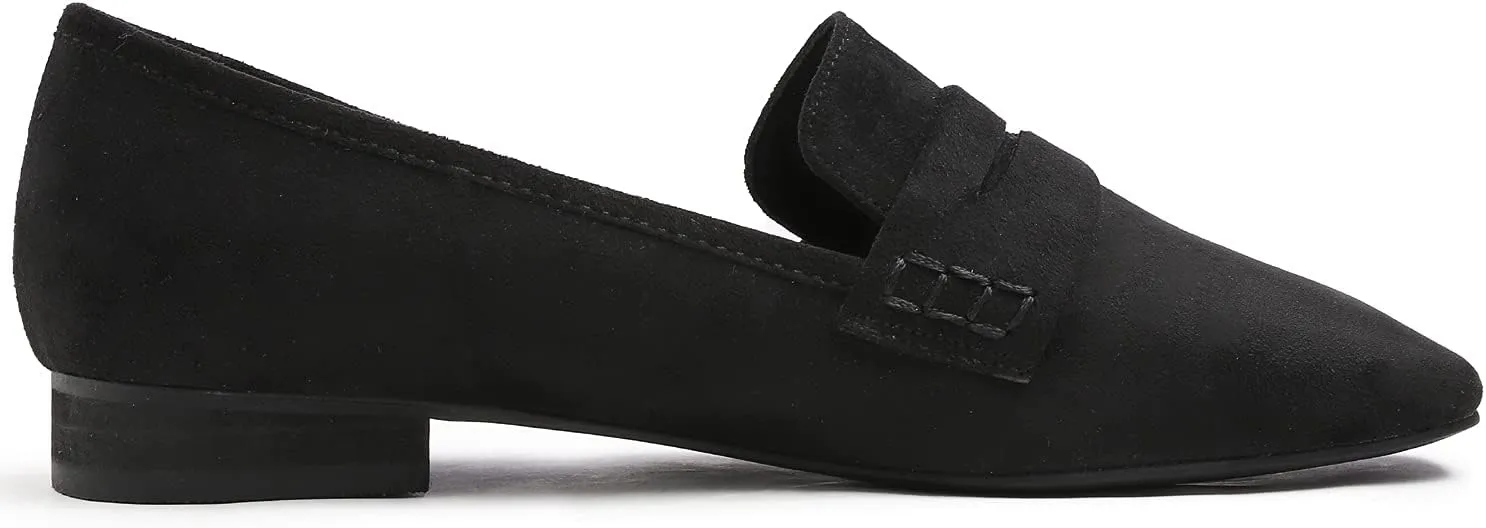 FEVERSOLE Women's Fashion Dress Comfort Low Heel Office Penny Loafer Flats