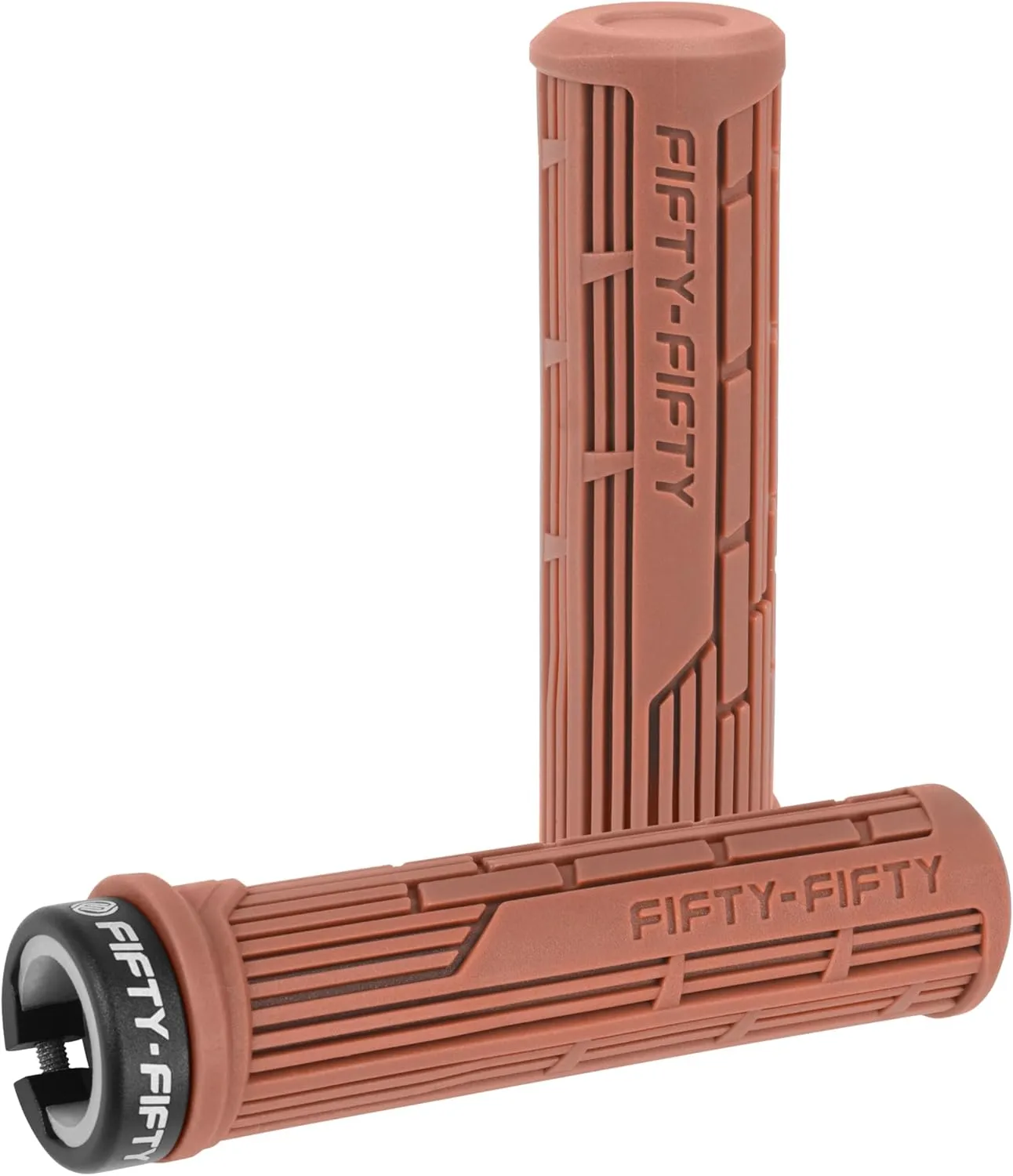 FIFTY-FIFTY Mountain Bike Grips, Single Lock-on MTB Handlerbar Grips, Soft and Comfortable, Non-Slip Locking Bicycle Handle for All Mountain, Enduro, Downhill