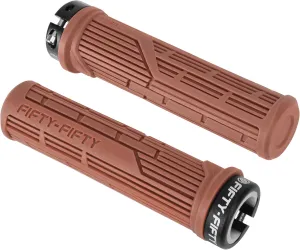 FIFTY-FIFTY Mountain Bike Grips, Single Lock-on MTB Handlerbar Grips, Soft and Comfortable, Non-Slip Locking Bicycle Handle for All Mountain, Enduro, Downhill
