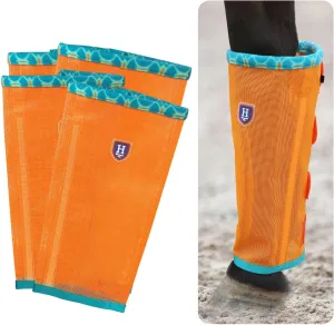 Fine Mesh Fly Boots Loose Fitting & Non-Slip Horse Fly Leggings Fleece Air Flow (Set of 4)