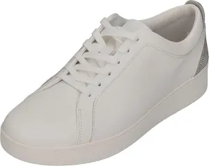 FitFlop Women's Rally Crystal-backtab Leather Trainers Sneaker