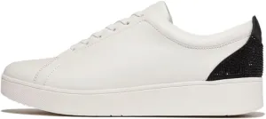FitFlop Women's Rally Crystal-backtab Leather Trainers Sneaker