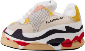Flamingueo House Sneaker Slippers - Men's & Women's, 100% Polyester, Fluffy & Warm, Funny & Big, Comfy One Size